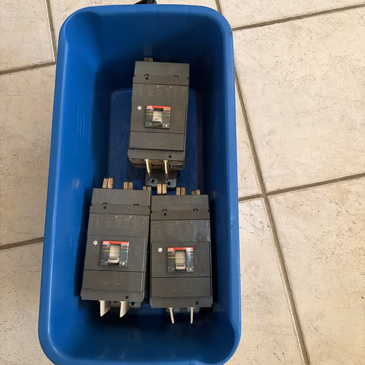 Lot of 3 ABB SACE Tmax XT4 200A 3-Pole Circuit Breakers for ReliaGear Q-GATE Panels