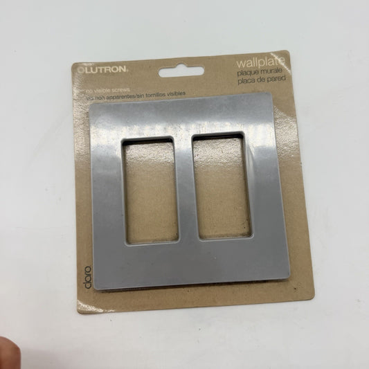 Lutron Claro CW-2-SS 2-Gang Screwless Decorator Wallplate Stainless Steel
