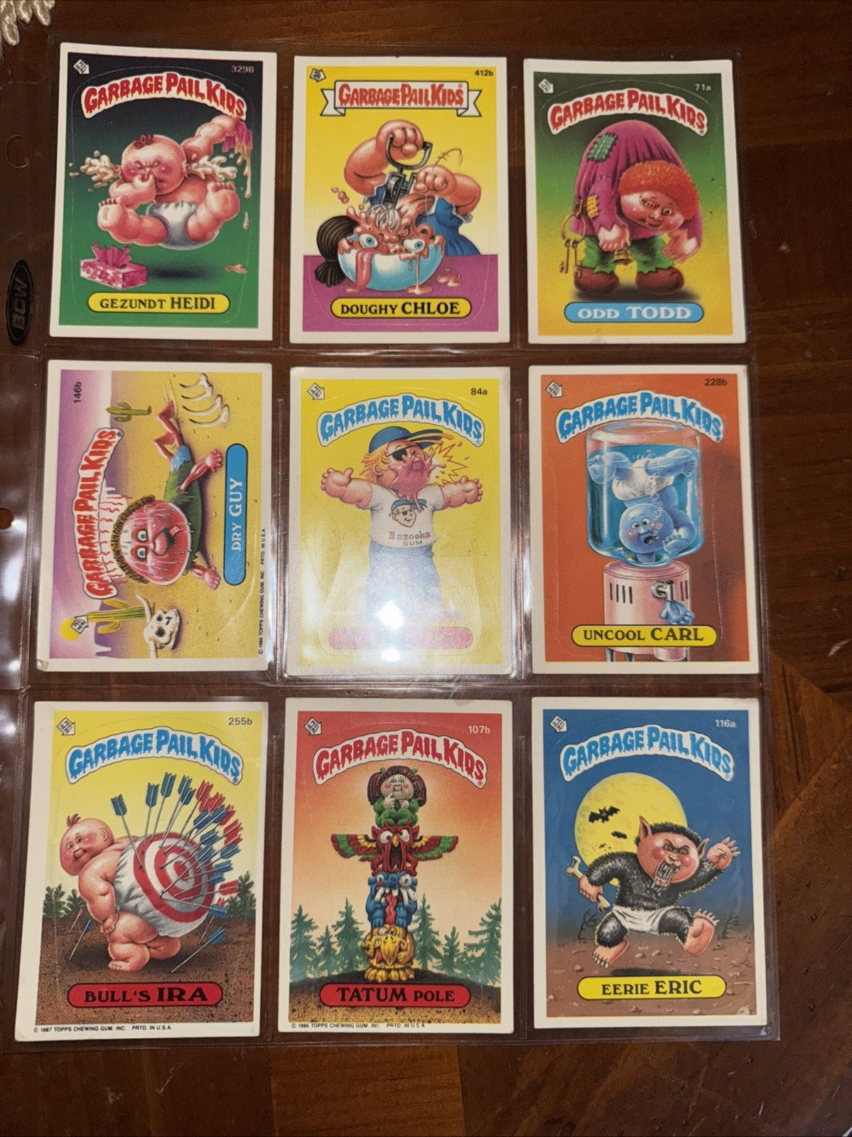 Vintage Garbage Pail Kids Trading Cards Lot of 9