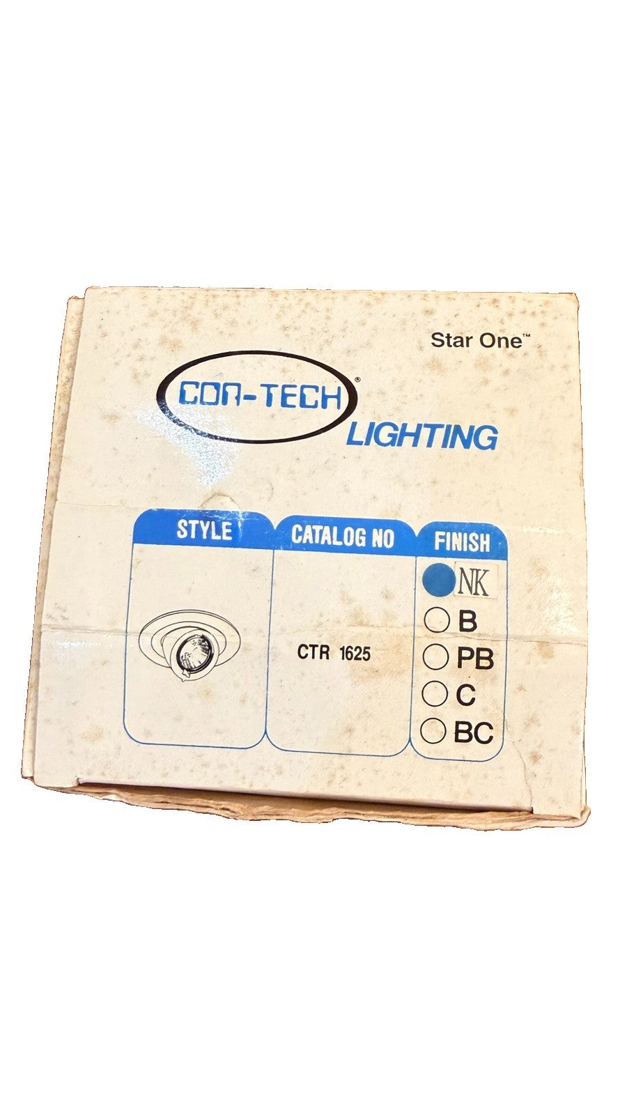 Con-Tech Lighting CTR 1625 Star One Recessed Adjustable Trim Nickel - New Old Stock