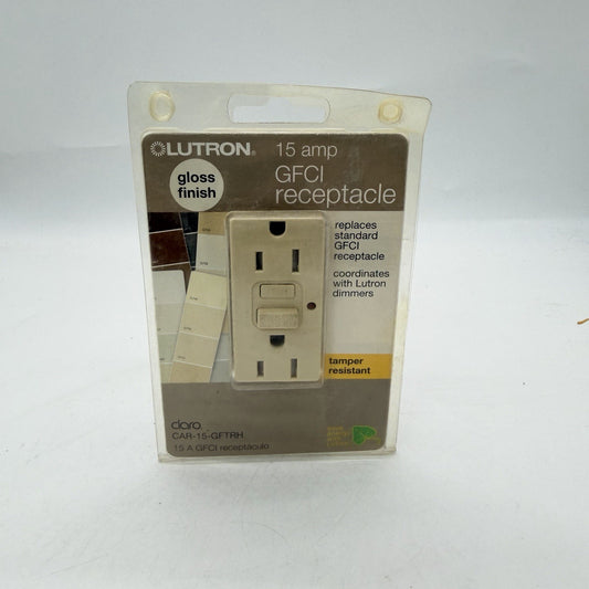 Lutron Claro CAR-15-GFTRH-IV 15A Tamper Resistant GFCI Receptacle Ivory