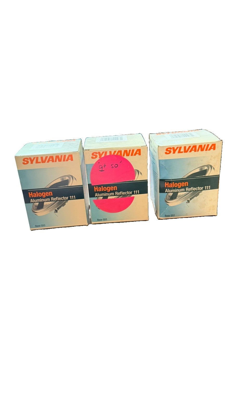 Lot of 3 Sylvania 50AR111/25/FL 50W 12V G53 Halogen AR111 Flood Bulbs 55103