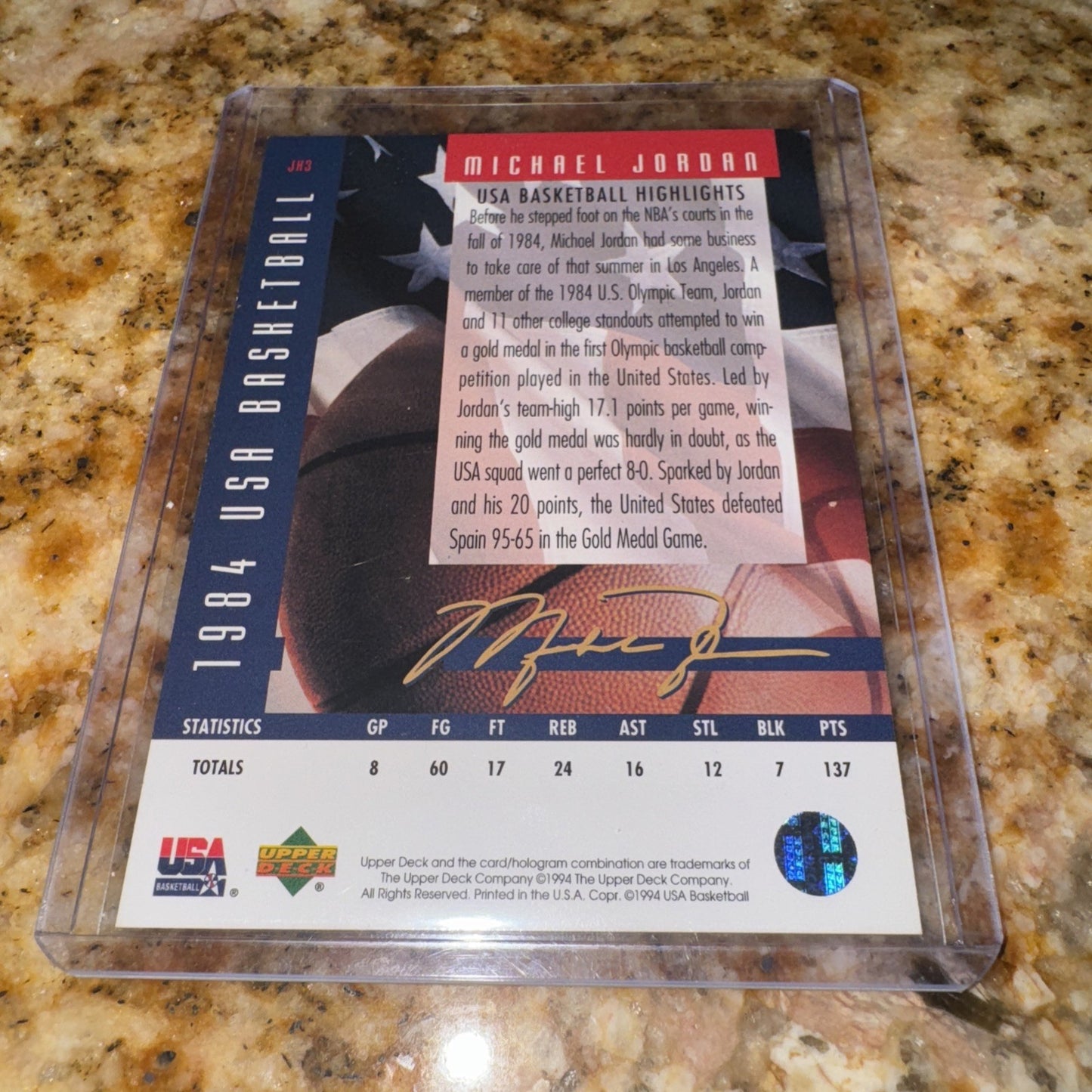 1994 Upper Deck Michael Jordan High Light Insert #JH3, Chicago Bulls, NM-Mint - photo 2