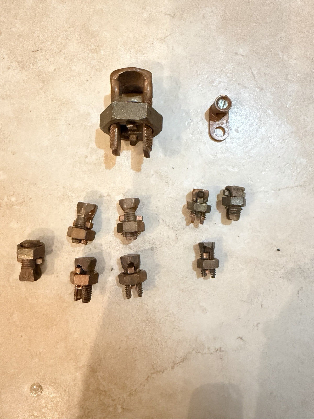 Lot of 9 Copper Split Bolt Wire Connectors and Lug Assorted Sizes