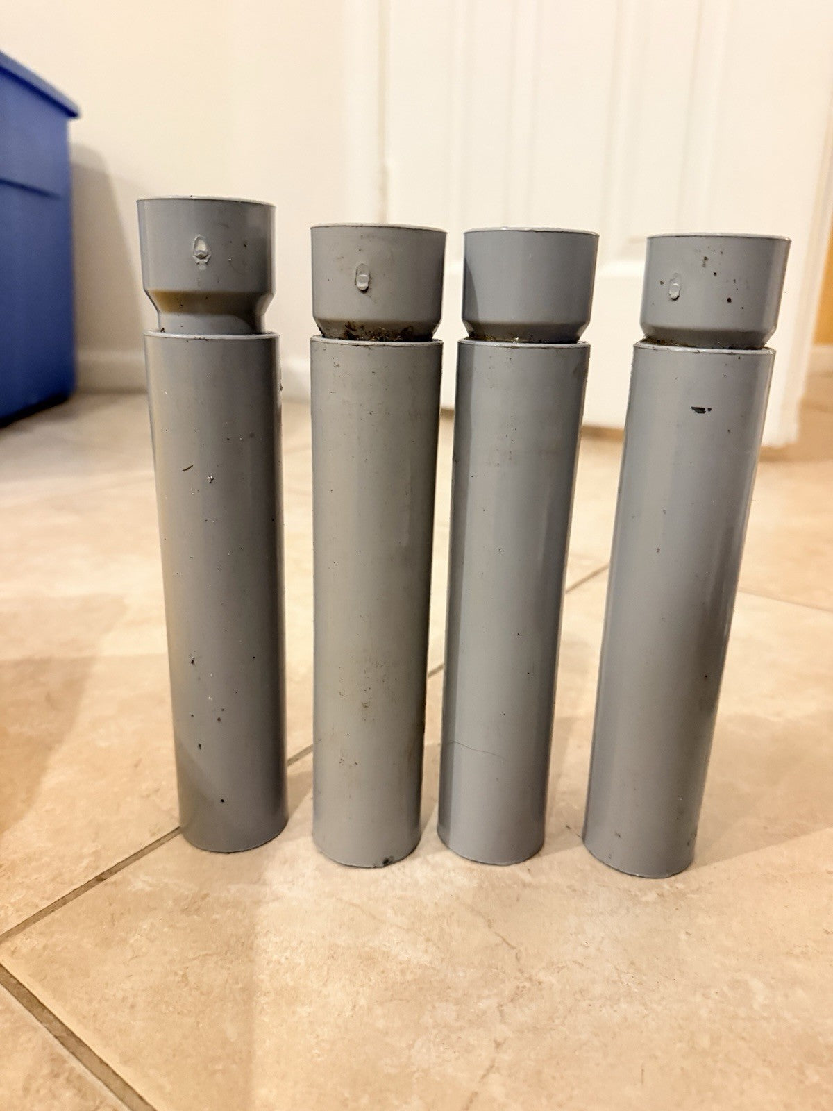 Lot of 4 Gray PVC Electrical Conduit Expansion Couplings Approx 9" Long