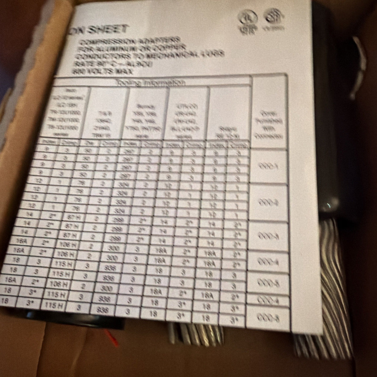 Box of 3 Ilsco CPML-750 Copper Compression Pigtail Adapters 750 kcmil 600V