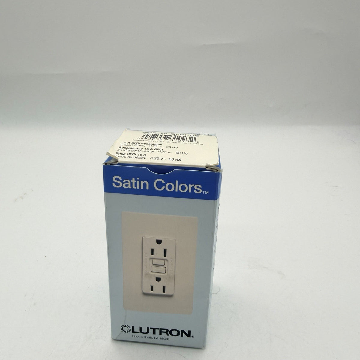 Lutron Satin Colors SCR-15-GFCI-DS 15A GFCI Receptacle Desert Stone