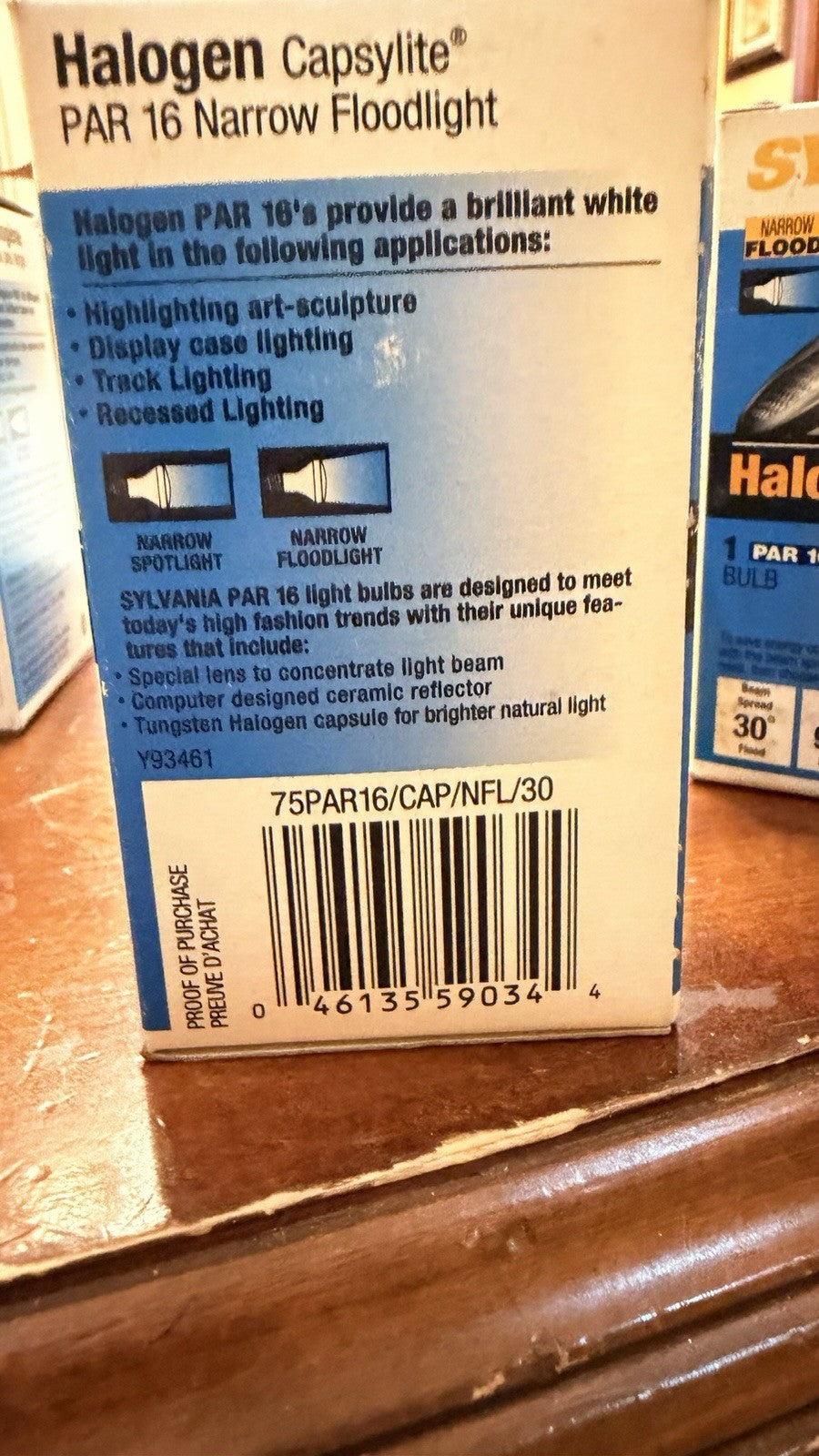 Lot of 2 Sylvania 75PAR16/CAP/NFL/30 75W 120V Halogen PAR16 Narrow Flood Bulbs 59034