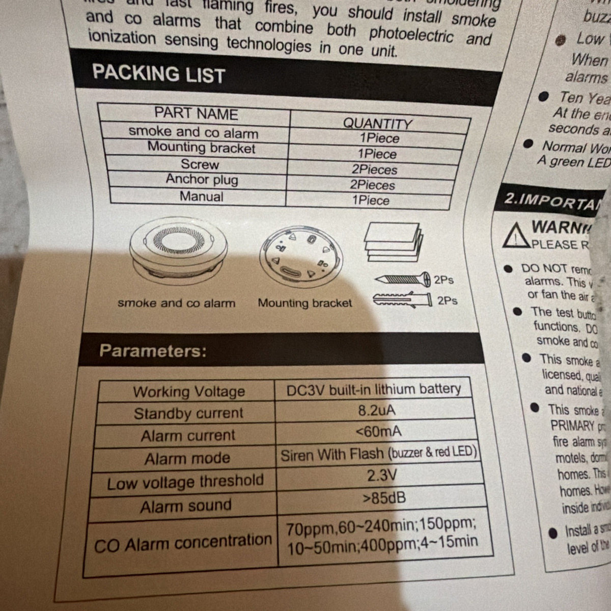 Lot of 11 Lecoolife Photoelectric Smoke and Carbon Monoxide Detector Alarms