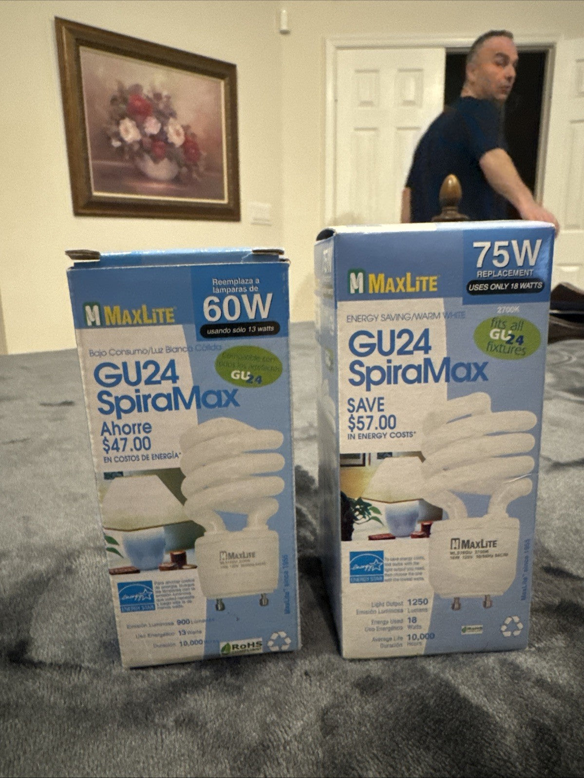MaxLite SpiralMax GU24 13W CFL Bulb MLS13GUWW 60W Eq 900lm 2700K, 2-Pack NIB - photo 3