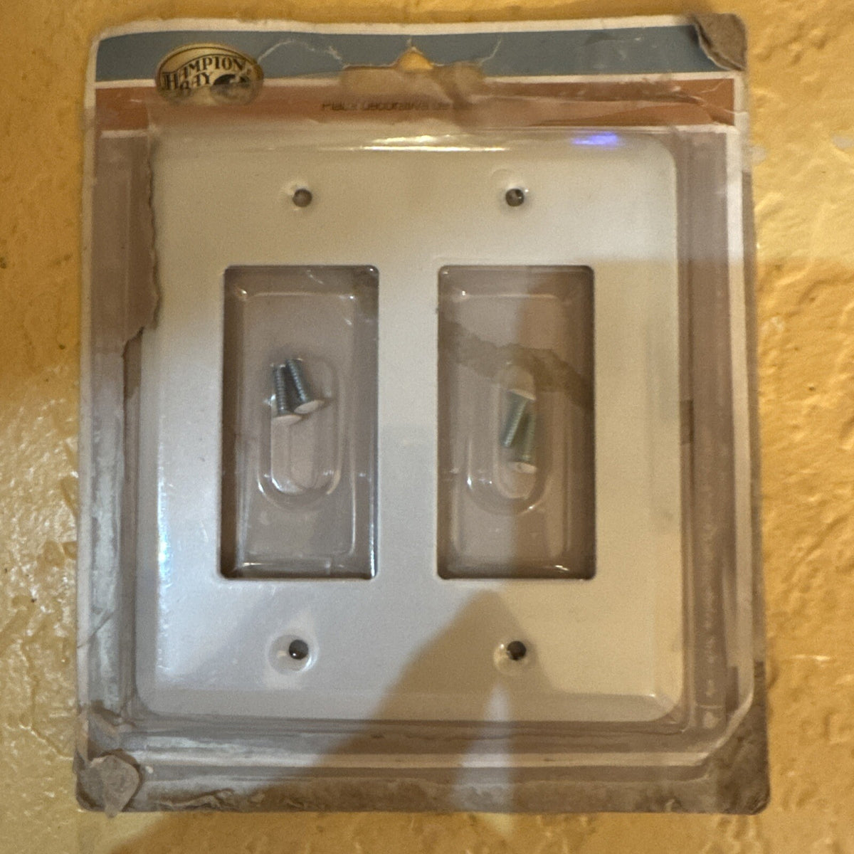Hampton Bay 257-418 Double Rocker Outlet Wall Plate White Metal