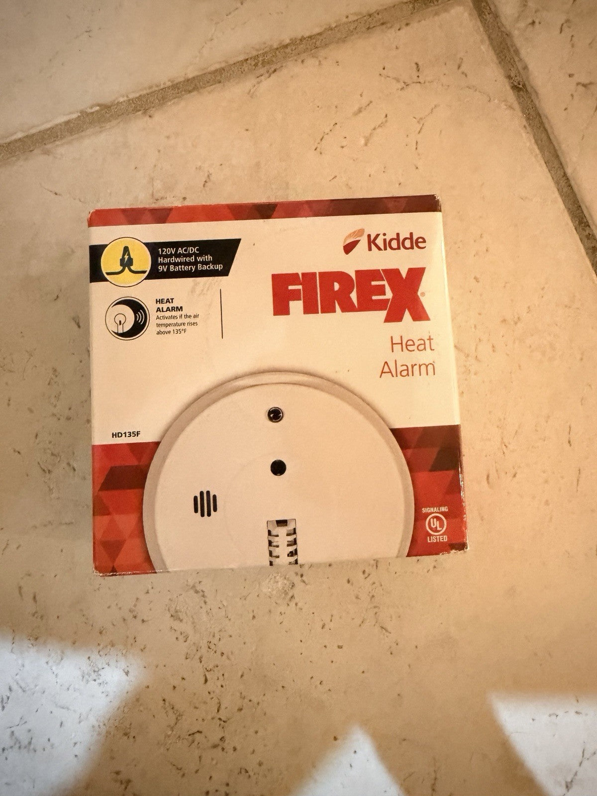Kidde Firex HD135F Hardwired Heat Alarm 120V with 9V Battery Backup 135°F