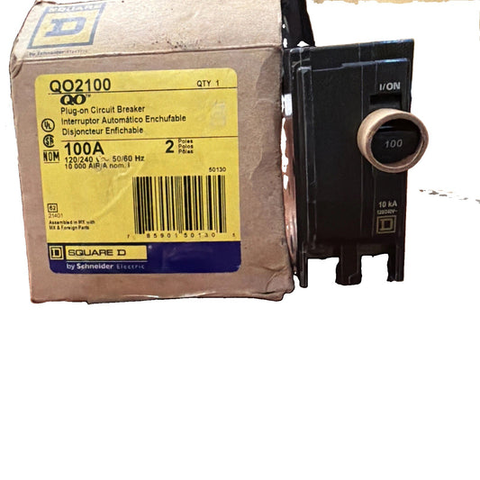 Square D QO2100 100 Amp 2-Pole Type QO Plug-On Circuit Breaker