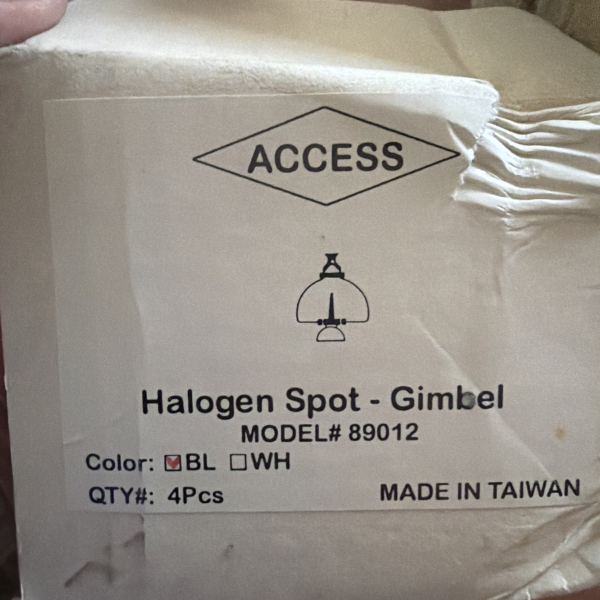 Lot of 4 Access Lighting 89012 Halogen Gimbal Spot Head MR16 for Cable/Rail Systems Black