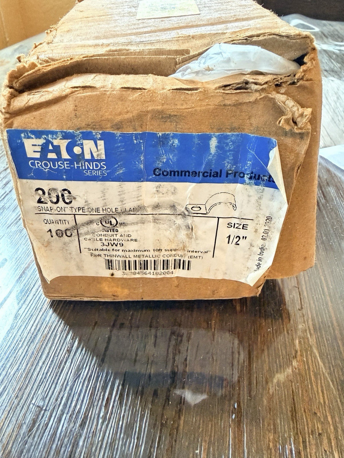 Lot of 94 Eaton Crouse-Hinds 200 1/2" EMT One Hole Snap-On Steel Conduit Straps