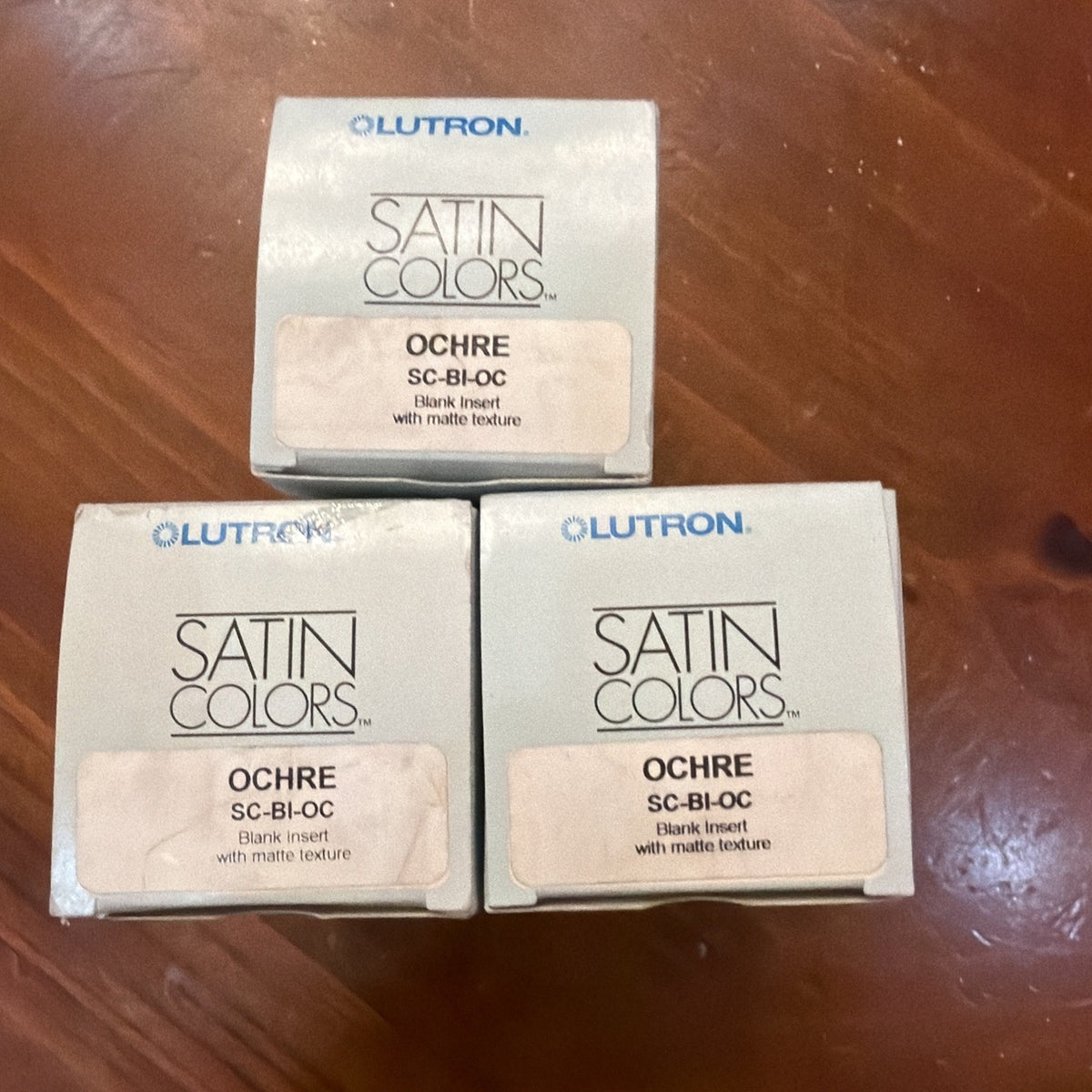 Lot of 3 Lutron Satin Colors SC-BI-OC Blank Insert Ochre Matte - New Old Stock
