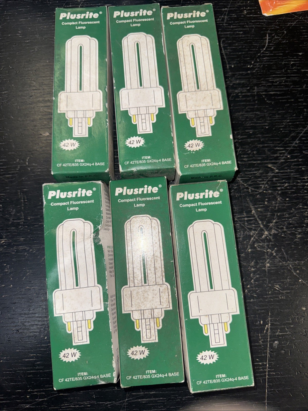 Pack of 6 Plusrite 4046 PL42W/3U/4P/835 42W T4 GX24q-4 4-Pin CFL Lamp 3500K