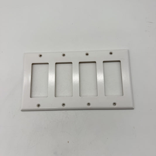 Leviton 4-Gang Decora GFCI Rocker Switch Wall Plate White