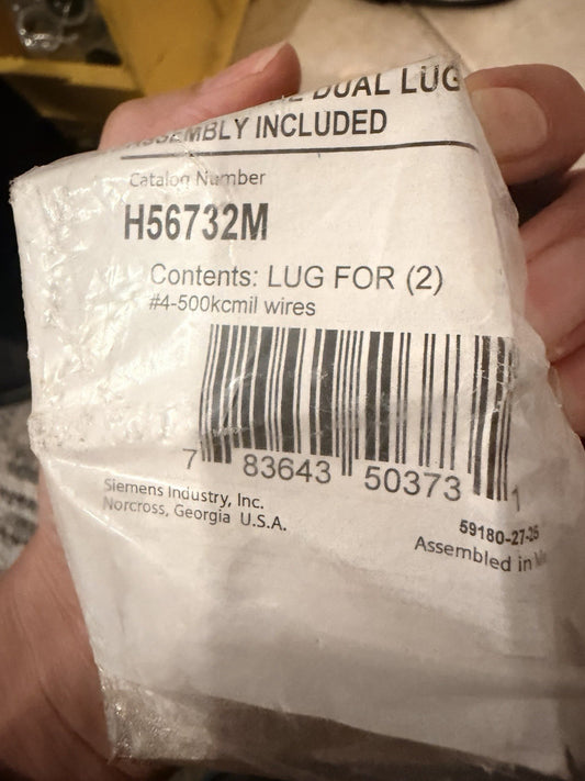 Siemens H56732M Dual Mechanical Lug #4 AWG-500 kcmil for Meter Socket