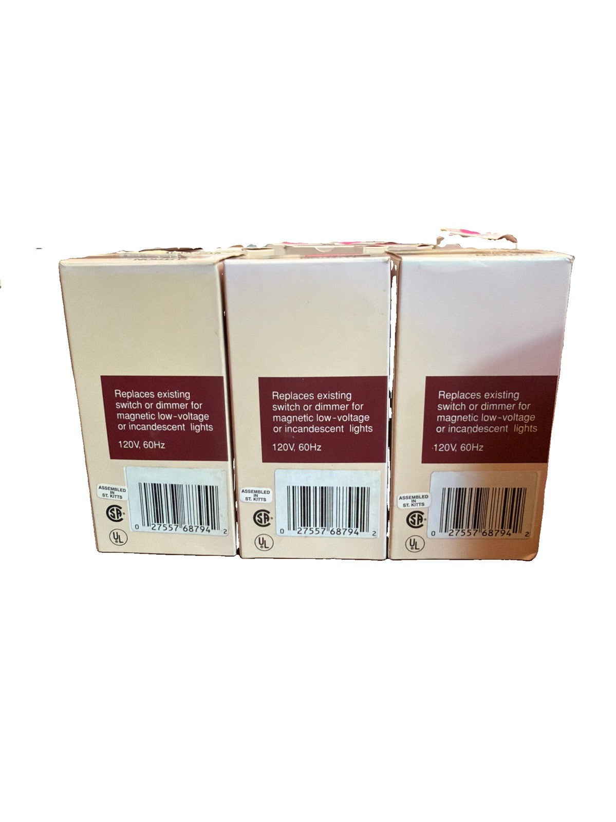 Lot of 3 Lutron Diva DVLV-10P-IV 1000VA Magnetic Low Voltage Single Pole Dimmers Ivory