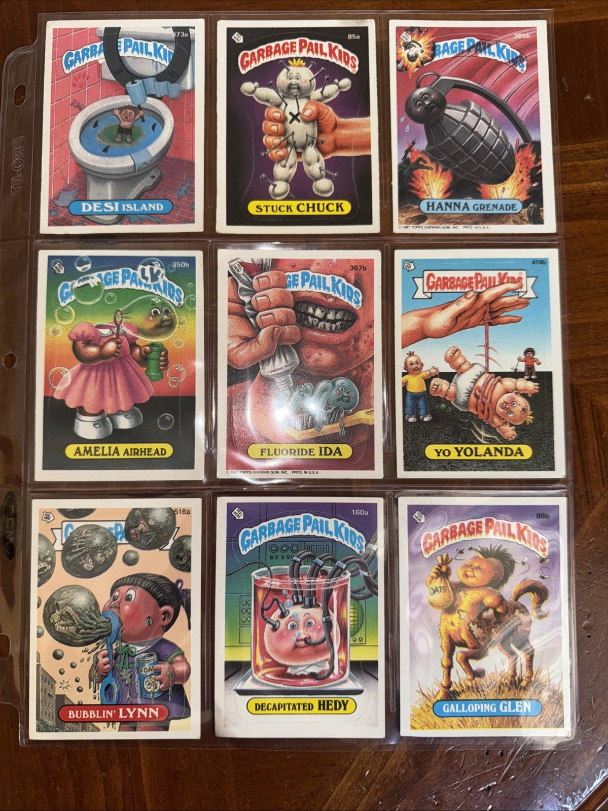 Vintage Garbage Pail Kids Trading Cards Lot of 9