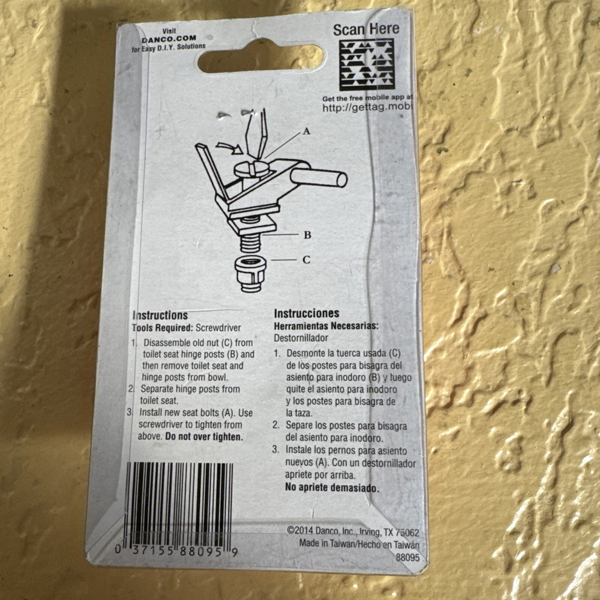 Danco 88095 3/8" Plastic Toilet Bolts