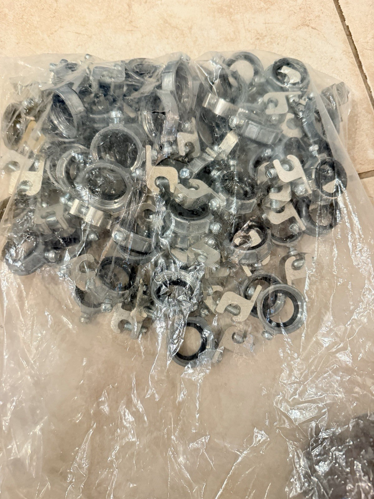 Lot of 50 3/4" Insulated Grounding Bushings with Ground Lugs Threaded Conduit Fittings