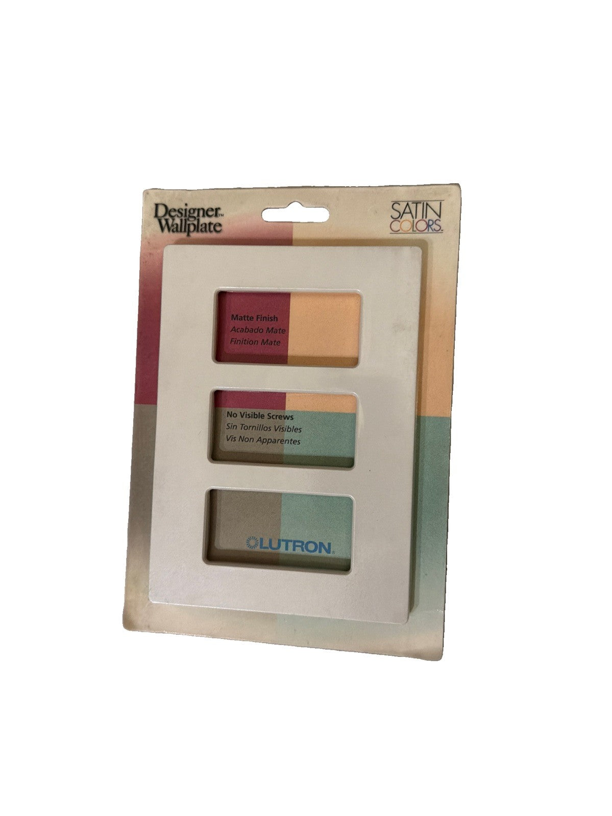 Lutron Satin Colors SC-3-BI 3-Gang Screwless Wallplate Biscuit Matte