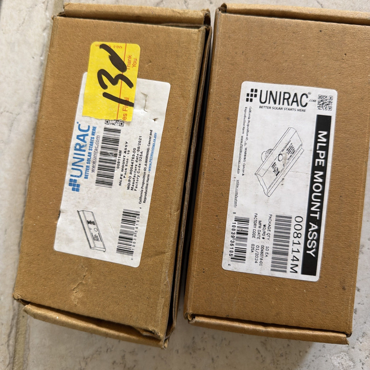 Lot of 2 Unirac 008114M MLPE Mount Assembly Pack of 10
