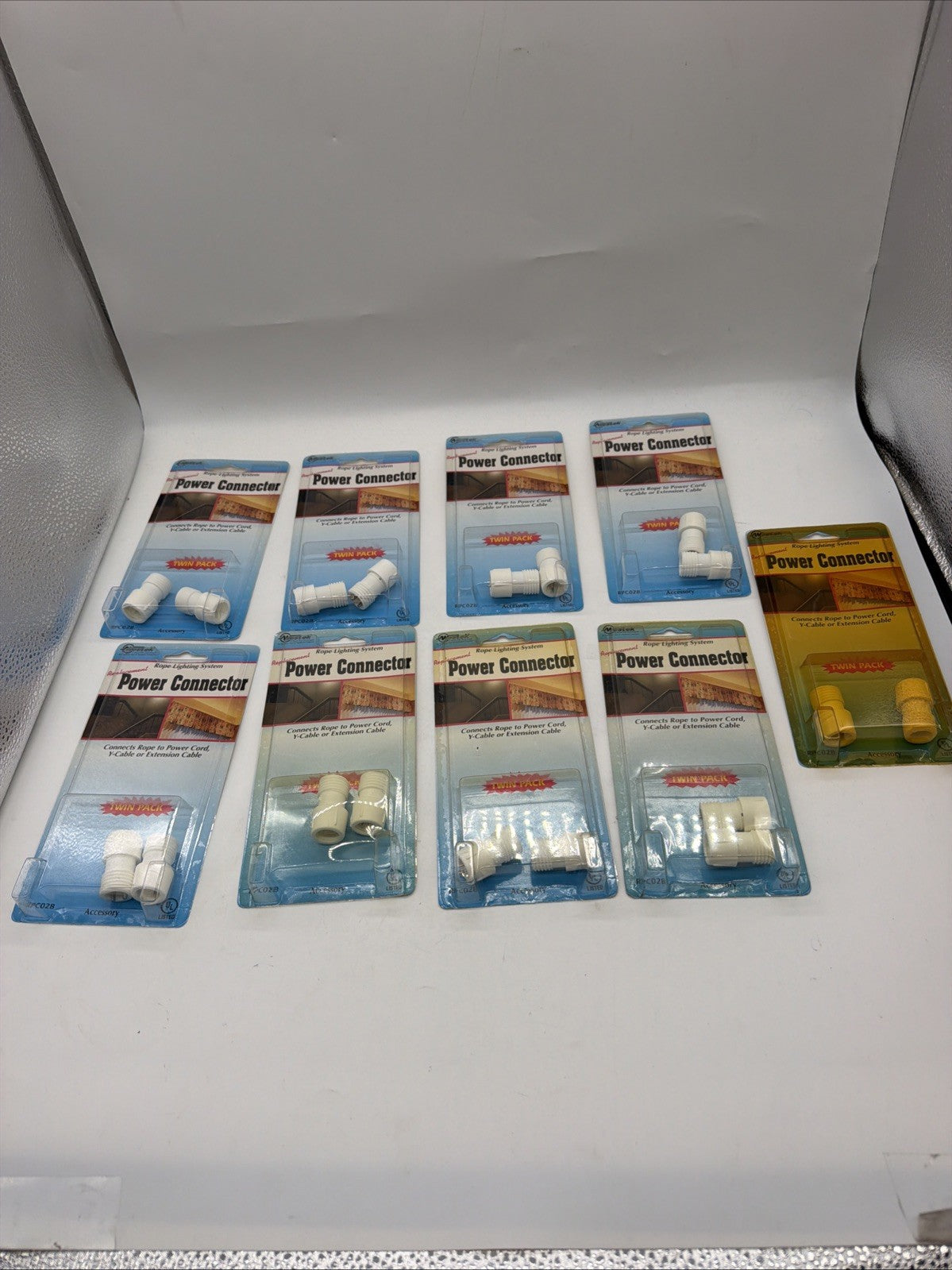 Lot of 9 Westek RPC02B 2-Pack Replacement Power Connectors for Rope Lighting White