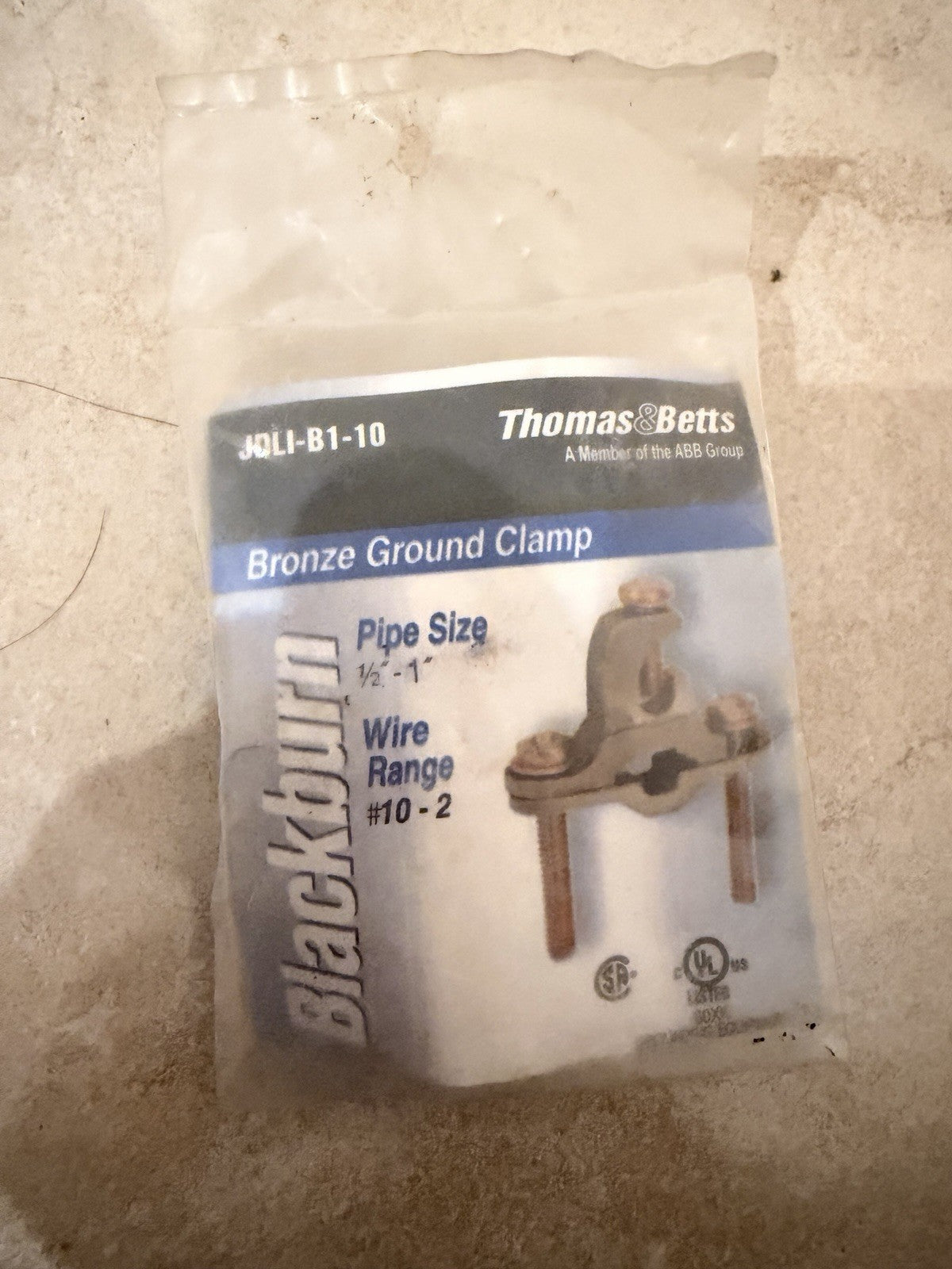 Blackburn Thomas & Betts JDLI-B1-10 Bronze Ground Clamp for 1/2"-1" Pipe
