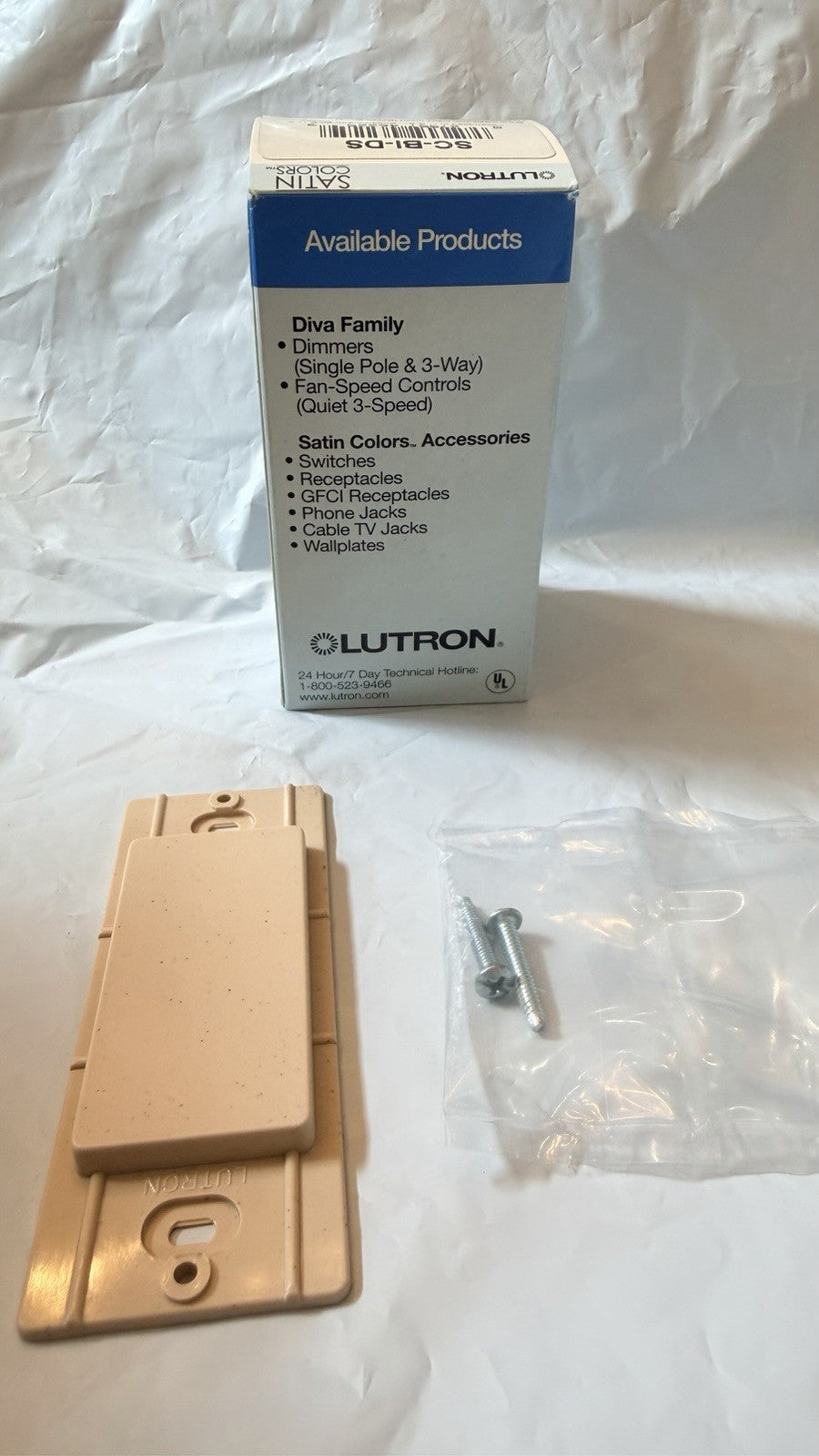 Lutron Satin Colors SC-BI-DS Blank Insert Desert Stone Matte - New Old Stock