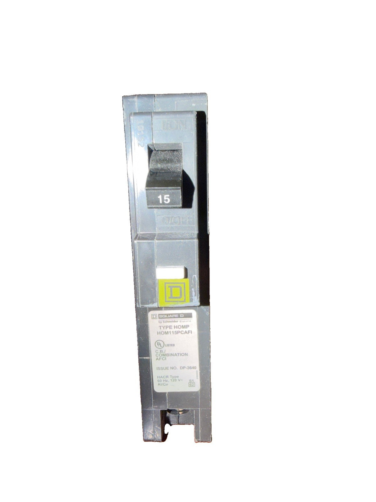 Square D HOM115AFI 15A Single Pole Homeline AFCI Miniature Circuit Breaker
