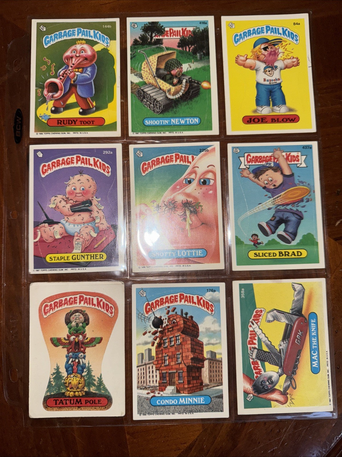 Vintage Garbage Pail Kids Trading Cards Lot of 9