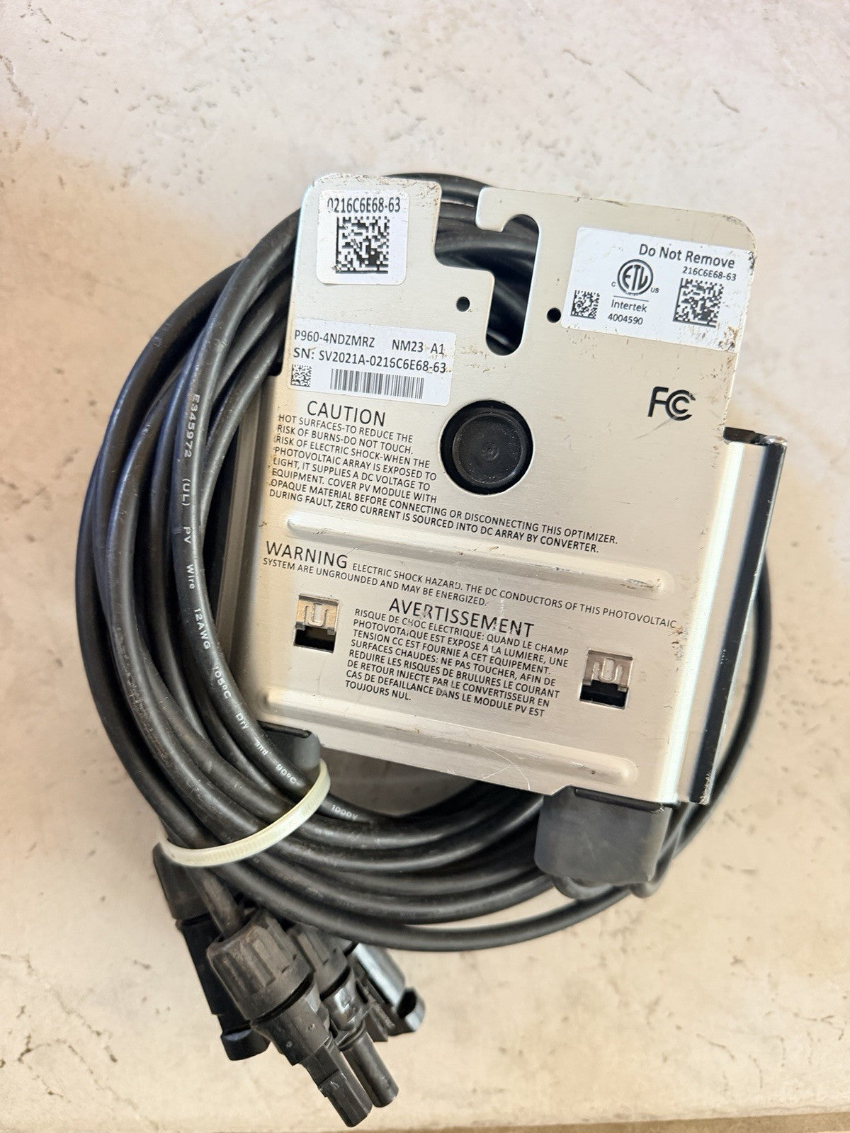 SolarEdge P960-4NDZMRZ 960W Dual Input Solar Power Optimizer - Untested