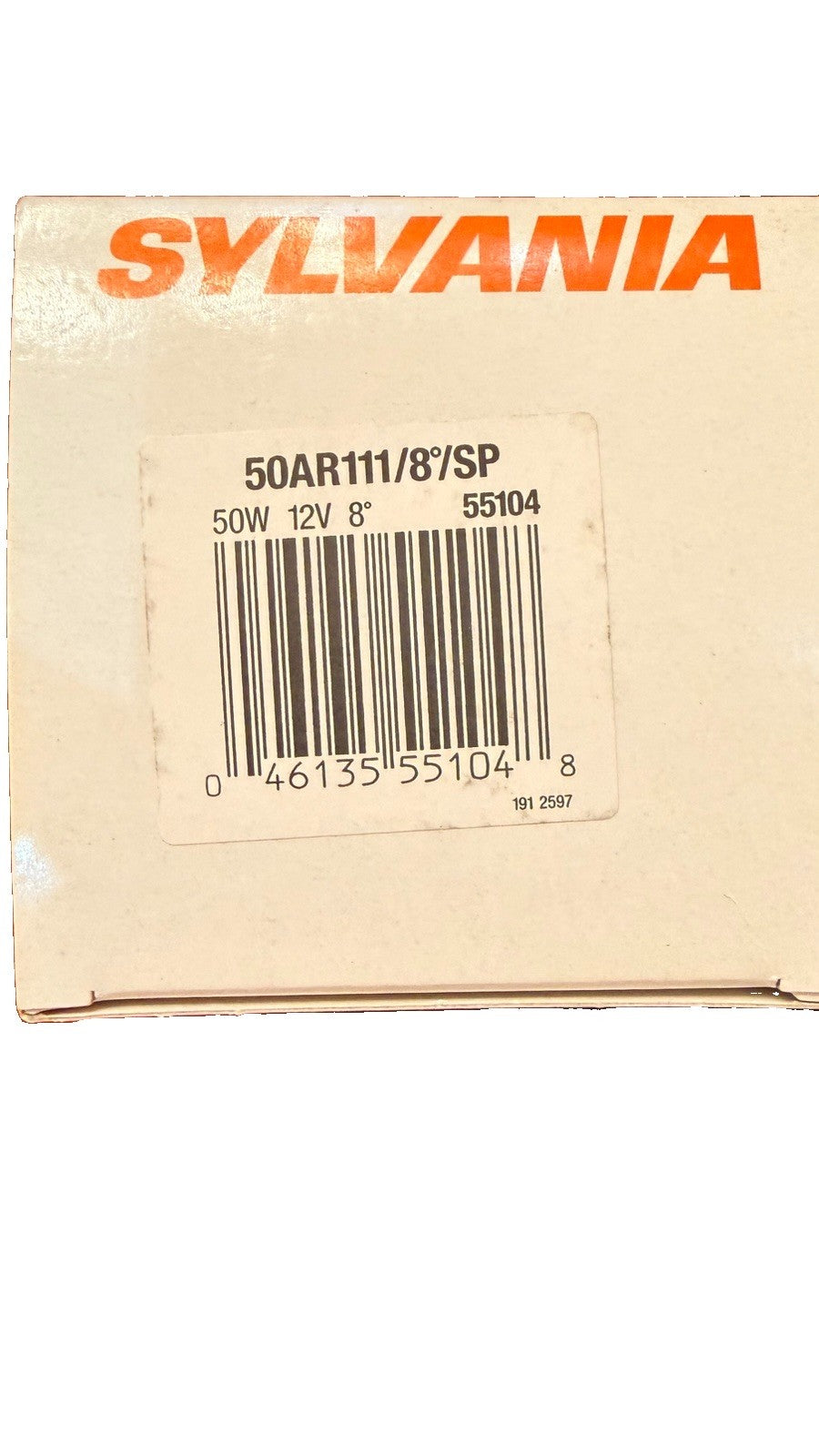 Sylvania 50AR111/8/SP 50W 12V 8 Degree Spot AR111 Halogen G53 Bulb 55104 - New Old Stock