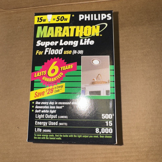 Philips Marathon SLS/R30 15W 2700K R30 Flood Compact Fluorescent Bulb 372466