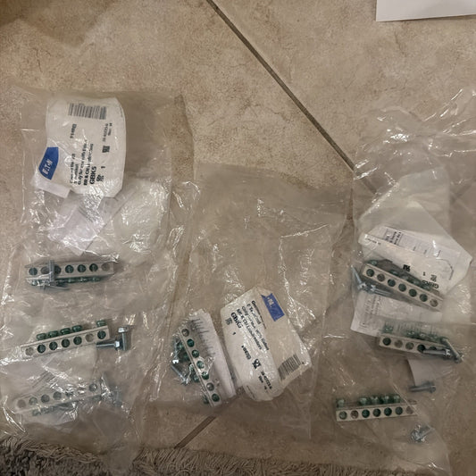 Lot of 7 Eaton GBK5 Ground Bar Kits 5 Terminal for BR and CH Loadcenters with Screws