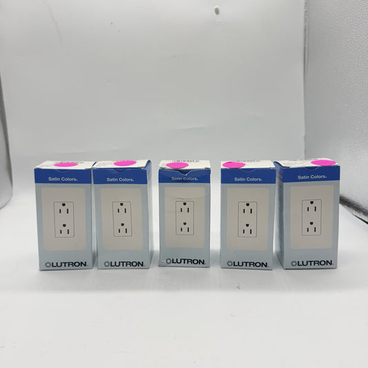 Lot of 5 Lutron Satin Colors SCR-15-MN 15A Duplex Receptacles Midnight Black