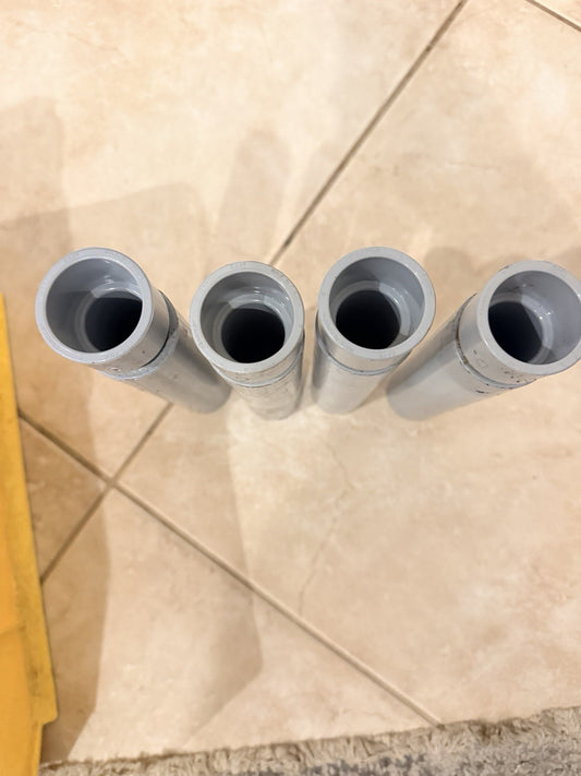 Lot of 4 Gray PVC Electrical Conduit Expansion Couplings Approx 9" Long