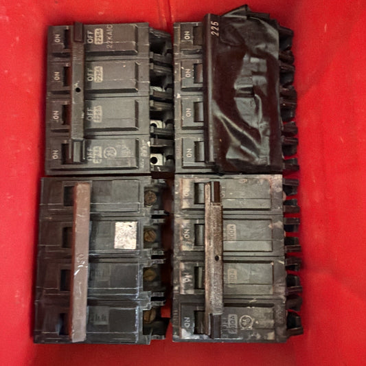 Contractor Lot of 4 Main Circuit Breakers 150A 200A 225A GE Siemens Mixed - New Old Stock