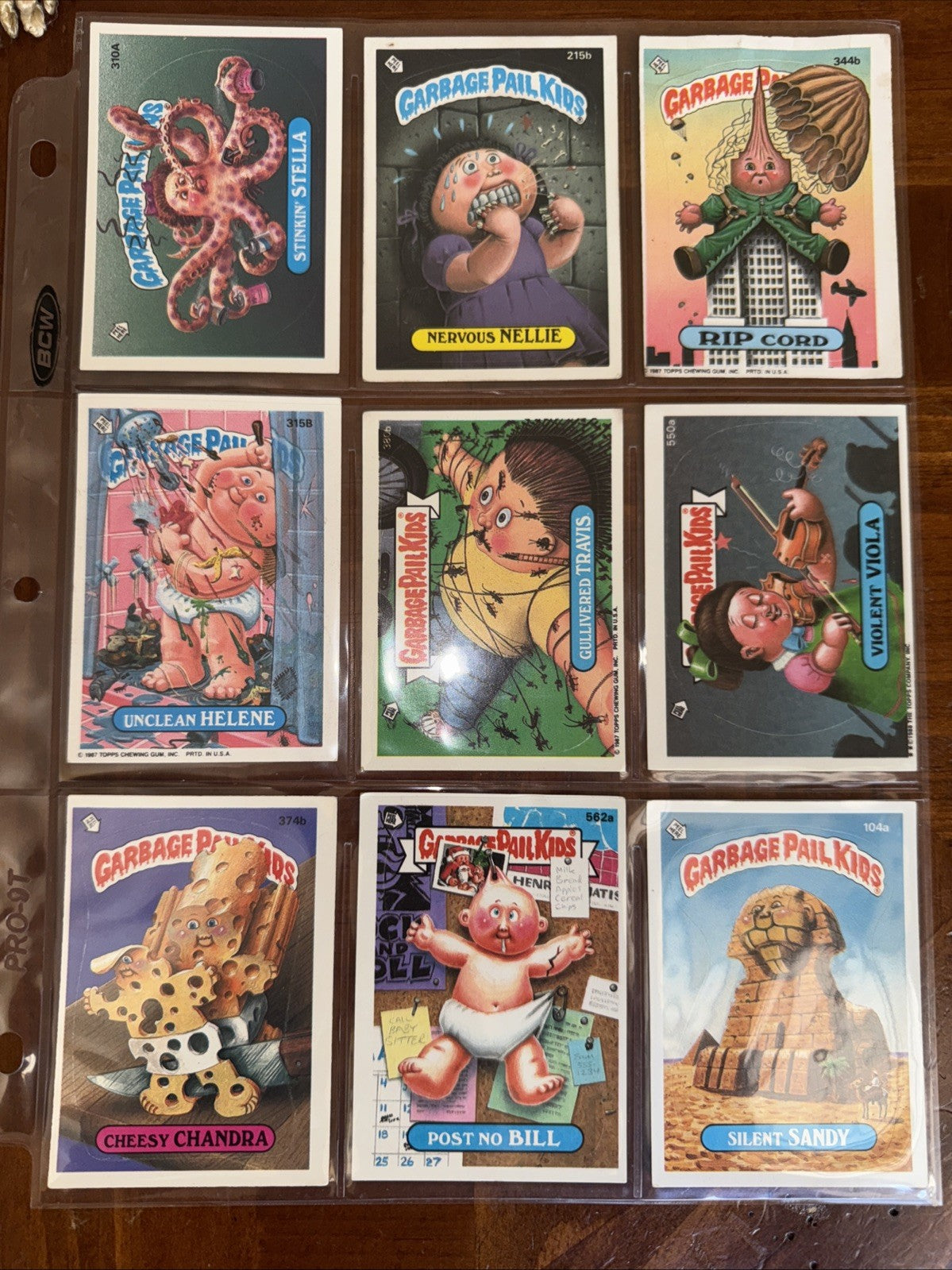 Vintage Garbage Pail Kids Trading Cards Lot of 9