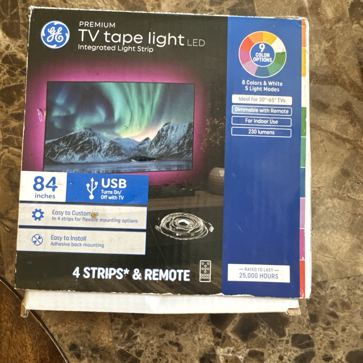 GE 84" USB LED TV Tape Light Strip with Remote