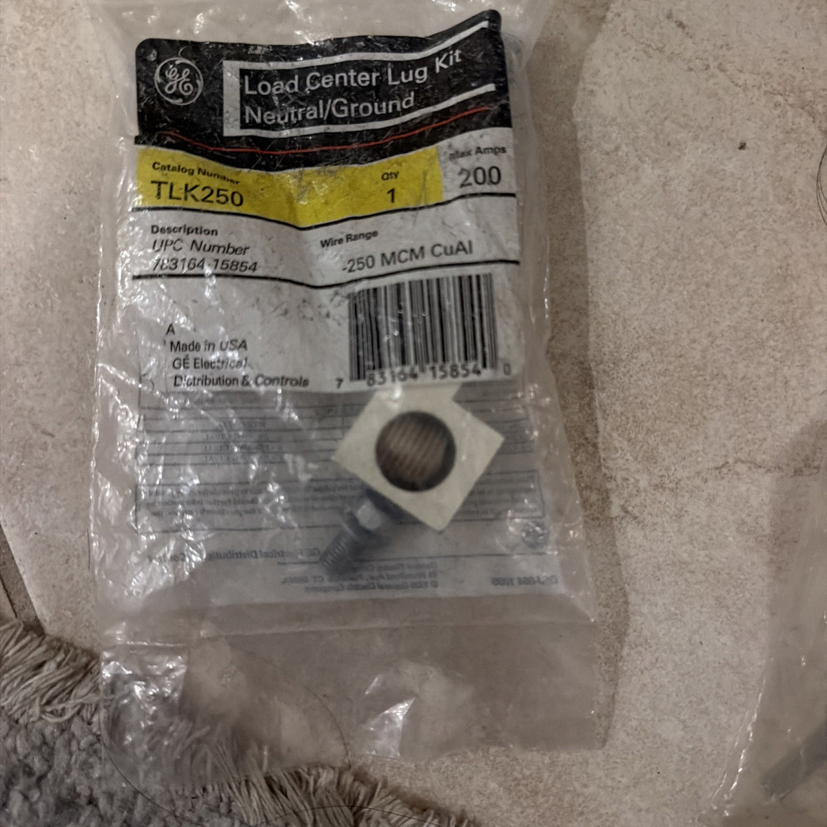 GE TLK250 Neutral/Ground Lug Kit 200 Amp #6-250 MCM Cu/Al