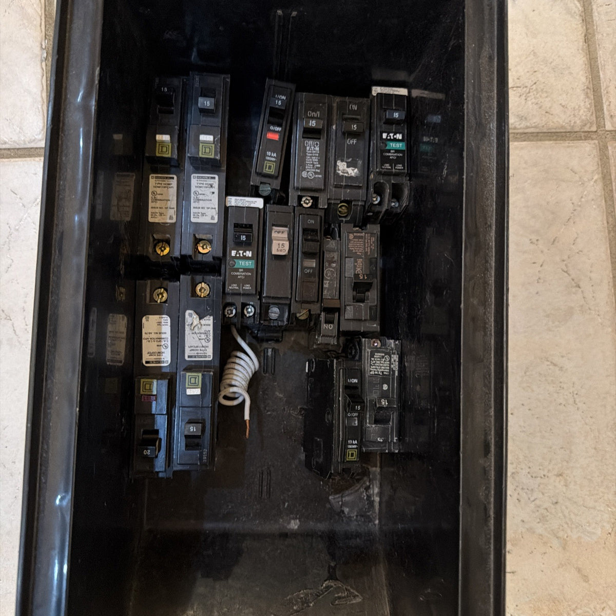 Lot of 15 Circuit Breakers 15A Single Pole AFCI GFCI Square D Eaton Siemens