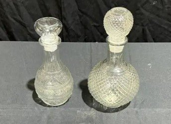 Crystal Glass Whiskey Decanter Set of 2 with Stopper, Barware