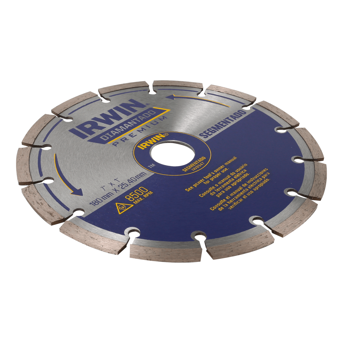 Diamond IRWIN 7" x 1" 180 mm x 25.4 mm Saw Blade, Tool (view 3)