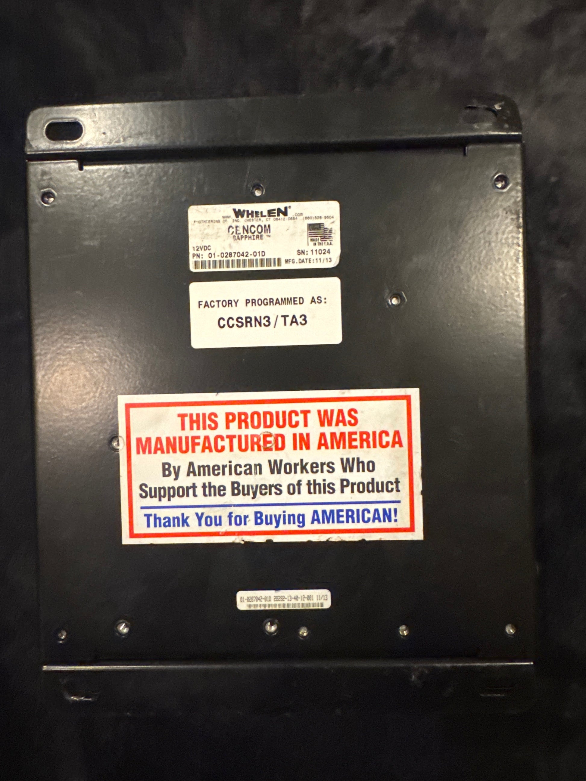 Whelen CenCom Sapphire Control Module CCSRN3/TA3 - Used, Fully Functional, Electronics